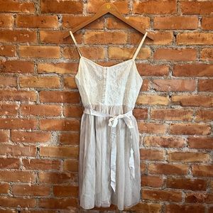 American Eagle + Lace/Tulle Dress + Ivory/Blush + Size 4